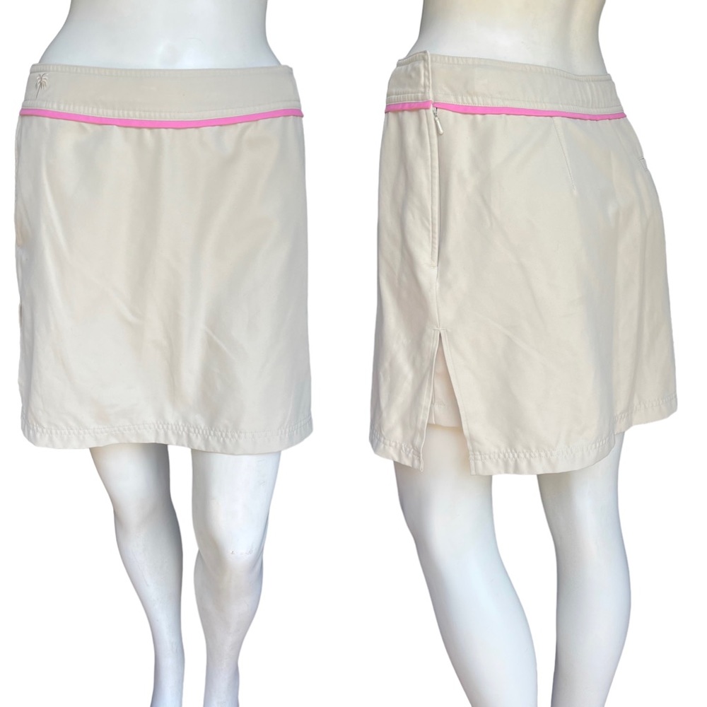 Vintage Lilly Pulitzer Khaki Chino Preppy Skort with Pink Trim | Size: 4